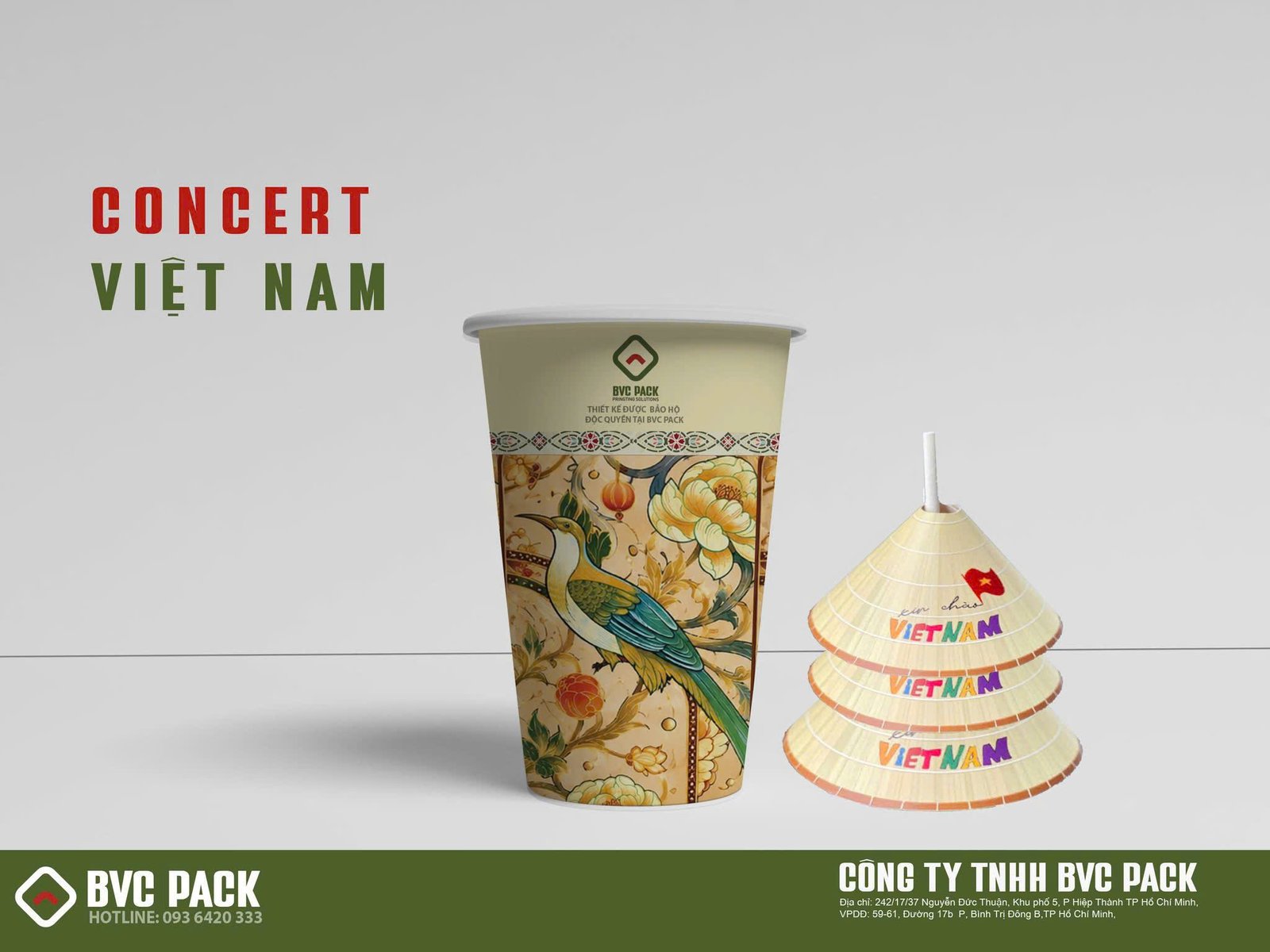 Ly giấy nắp nón lá Concert