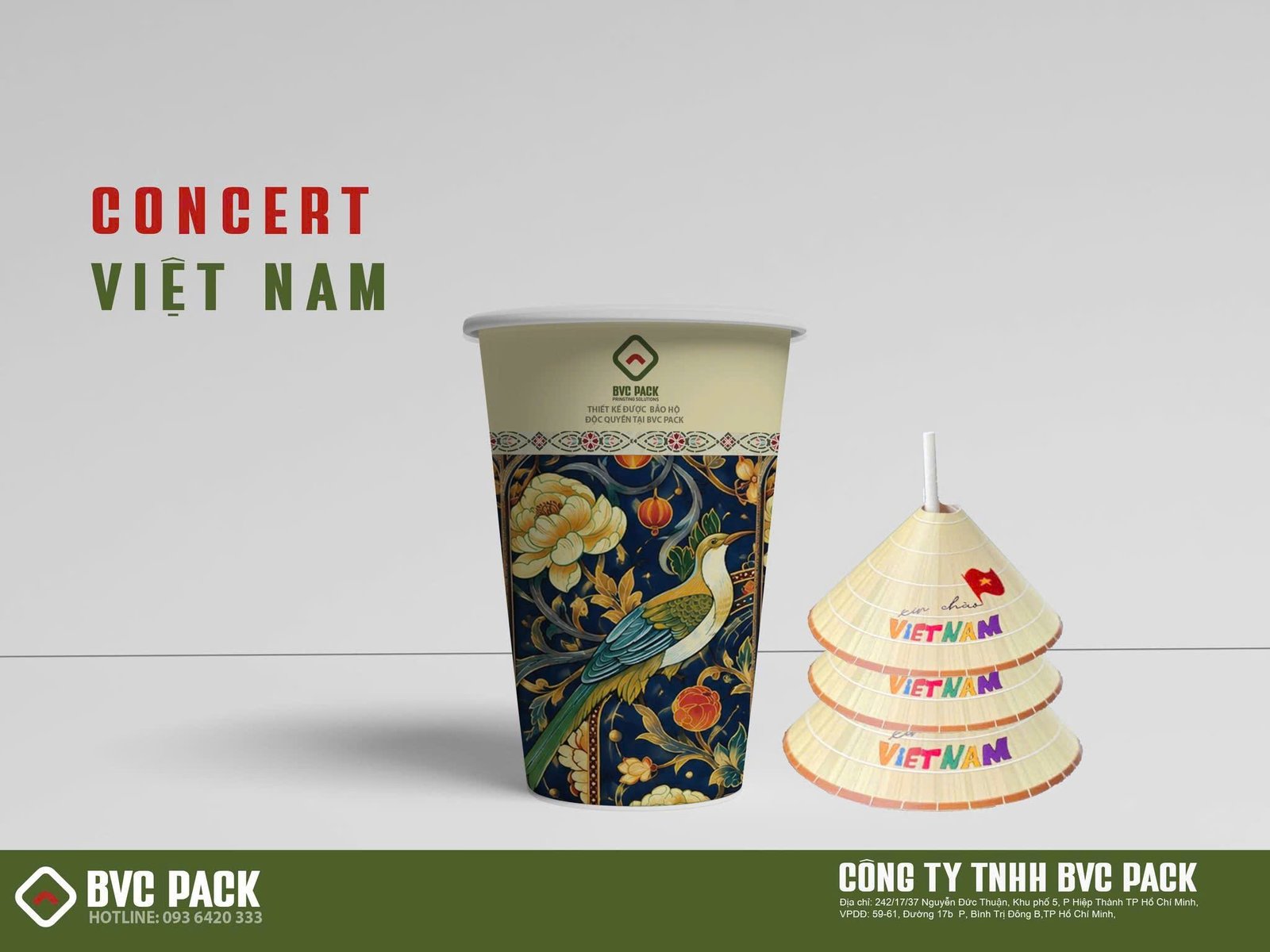 Ly giấy nắp nón lá Concert