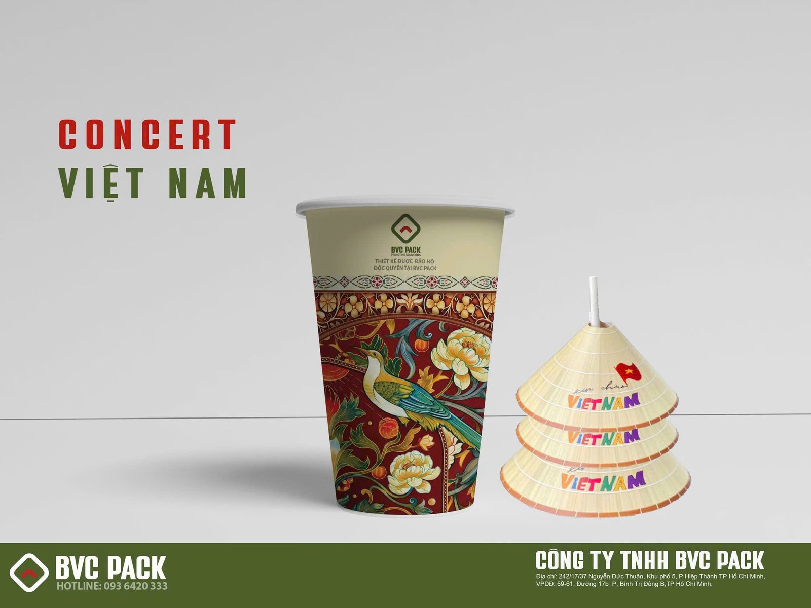 Ly giấy nắp nón lá Concert